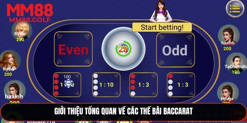 Tổng quan về các thế bài baccarat